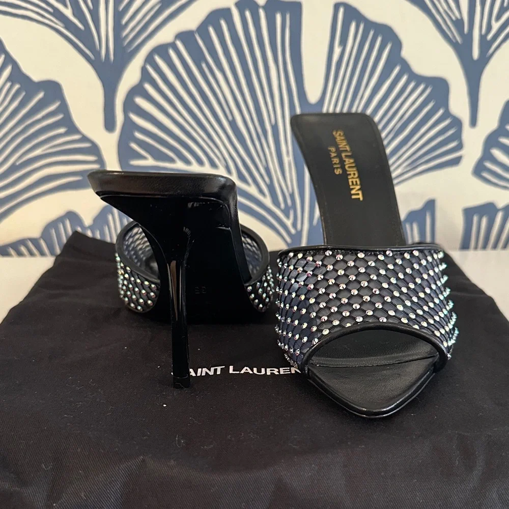 NWOT/Unworn! Saint Laurent Black & Crystal Mules -Size 35/5 Offers Welcome! - Picture 7 of 7